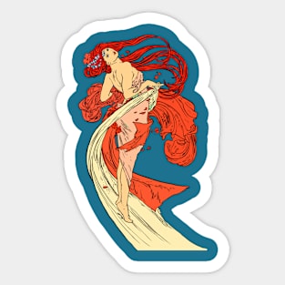 Dance girl from Alphonse Mucha Sticker